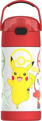 THERMOS FUNTAINER 12oz Stainless Steel Kids Straw Bottle Pokemon