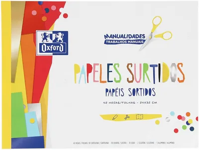 Pad de Pegado Oxford Artesanal con Papeles Variados A4+ Portada Soft 42 Hojas