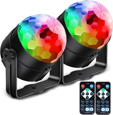 2 x Sound Activated Party Lights Remote Control