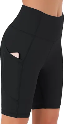 Persit Damen kurze Leggings, transparente Radshorts mit Taschen - Best Deal