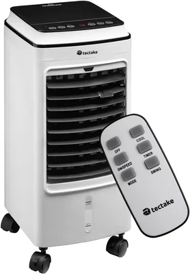 Tectake® Portatile Condizionatore d'Aria, Umidificatore Ambientale, Ventilatore, Raffreddatore d'Aria con Tanica e Indicatore, Pannello di Controllo Touch, Tre