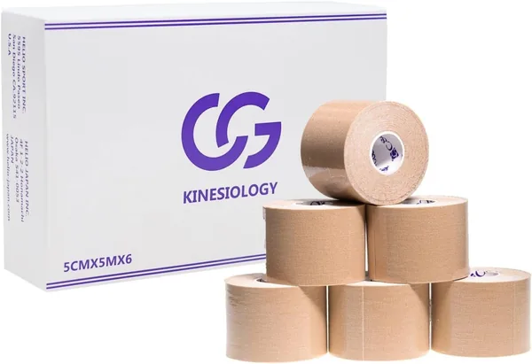 C&G Kinesiology Tape 50mm x 5m 6 Rolls Marathon Knee Ankle Wrist Calf Sole