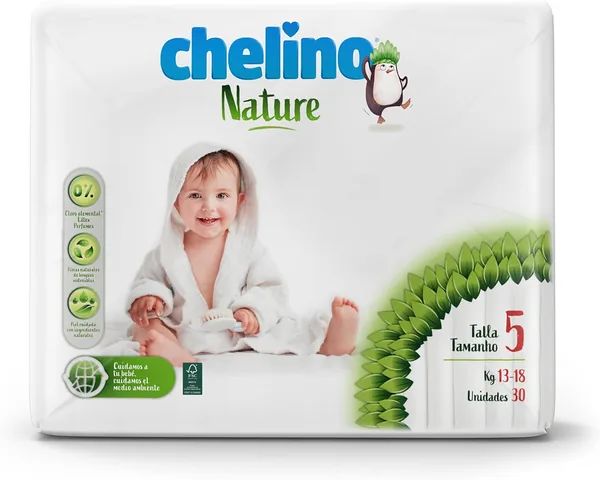 Chelino Nature Infant Diaper Size 5 (13-18 kg), 180 Nappies