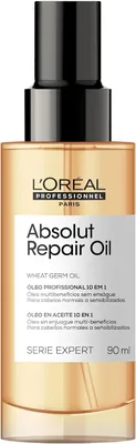 L'Oréal Professionnel Óleo 10 em 1 Absolut Repair | Reparação e Brilho para Cabelos Secos e Danificados | 50% de Desconto