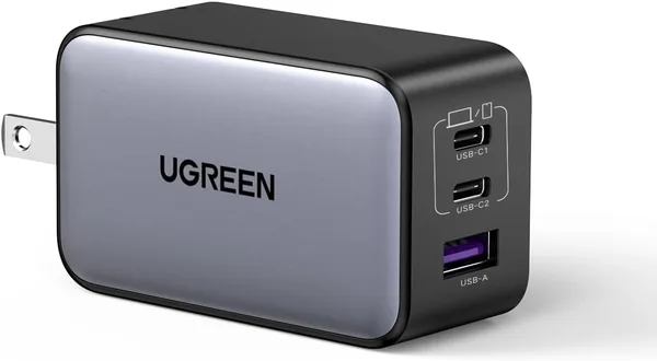 UGREEN Nexode 65W Rapid Charger Type-C Genuine Product 3-Port USB-C *2 and USB-A*1 PD3.0 PPS GaNII Foldable