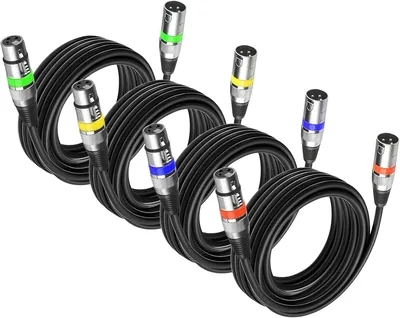 Câbles DMX 4 pièces : câble 5m 3 broches et connecteur XLR pour signaux lumineux LED