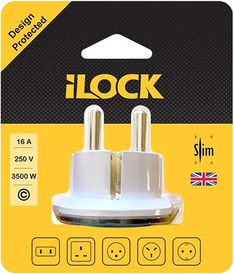 محول iLOCK Power Lock للسفر - رمادي وأبيض، تخفيض 10%