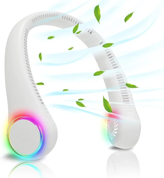 ITSHINY Tragbarer Ventilator, Mini USB Handventilator, Aufladbar, Nackenkühler / Schreibtischventilator, 3 Geschwindigkeiten, LED-Licht - 15% Rabatt