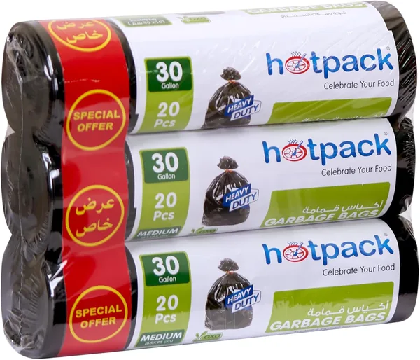 HOTPACK Heavy Duty Disposable Garbage Bags