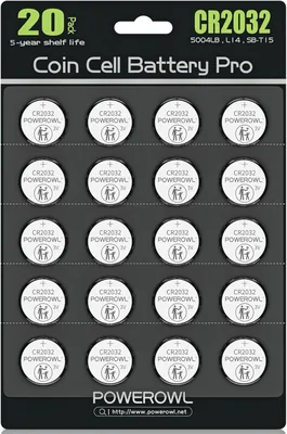 POWEROWL CR2032 3V Lithium Batteries (20 Pack)