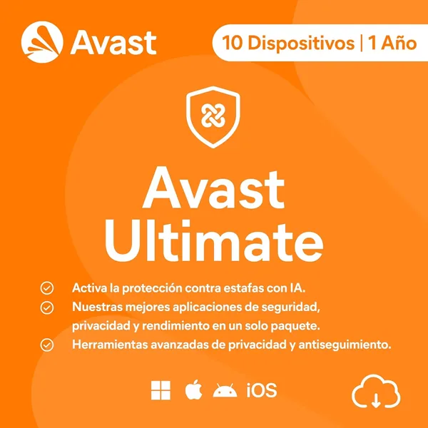 Avast Ultimate 2026 | Antivirus para 10 Dispositivos | 1 Año | Descarga Digital