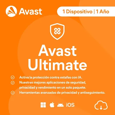 Avast Ultimate 2026 | Antivirus para 1 dispositivo | 1 año | Descarga digital - Ahorra un 46%