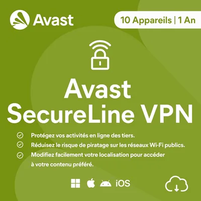 Avast SecureLine VPN 2026 | 10 appareils | 1 An | Code d'activation par email - Meilleure Offre