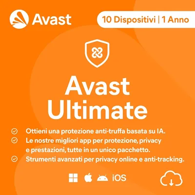 Avast Ultimate 2026 | Antivirus per 10 Dispositivi | 1 Anno | Codice Attivazione via Email