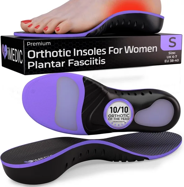 iMedic Orthotic Insoles for Women for Plantar Fasciitis Size S UK 6-7