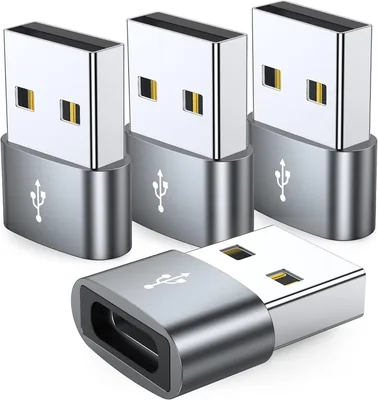 JXMOX USB C Female to USB Male Adapter 4-Pack