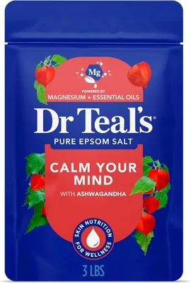 Dr Teal's Epsom Salts Calm Mind (Ashwagandha) 3Lb - Save 15%