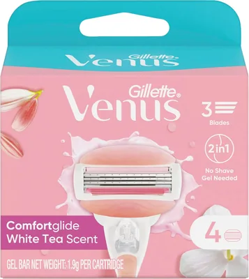 Gillette Venus ComFortglide White Tea Razor Refills 4 Count Best Deal