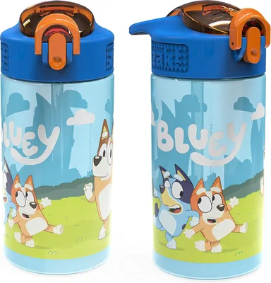 Zak Designs Bluey Kids Water Bottle with Spout Cover & Loop - 16oz, Durable Plastic - Best Deal