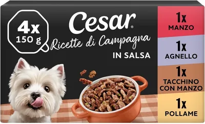 Cesar Country Recipes Dog Food: Selezione Assortita, 150 g, 24 Scatoli - 3600 g - 90% di Sconto