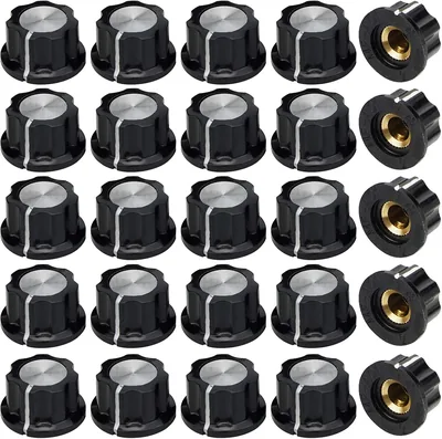 GTIWUNG 25 Pièces Potentiomètre Manche Noir Inséré Volume ou Contrôle Tonal pour Guitare Électrique Pièce de Rechange
