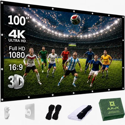 AAJK 100 Inch Foldable Projector Screen Best Deal