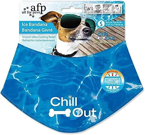ALL FOR PAWS Chill Out Ice Dog Bandana - Collier de refroidissement instantané respirant pour chien et chat - Bleu S - Meilleure Offre