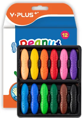 YPLUS Crayon pour Bébé, 12 Crayons Washables et Non-Toxiques | Premier Crayon pour Enfant de 1 An, Facile à Tenir, Sécurisé