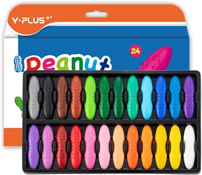 YPLUS 24 Color Washable Peanut Crayons for Kids - Best Deal