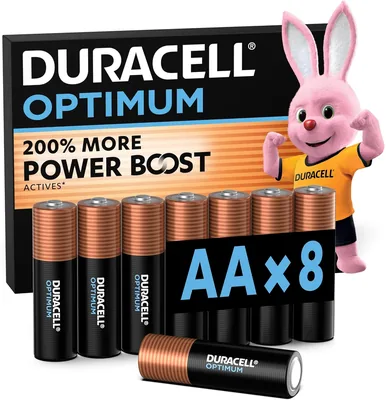 Duracell Baterie alkaliczne Optimum AA 1,5 V, 8 szt., 200% więcej składników aktywnych Power Boost, do nowoczesnych urządzeń