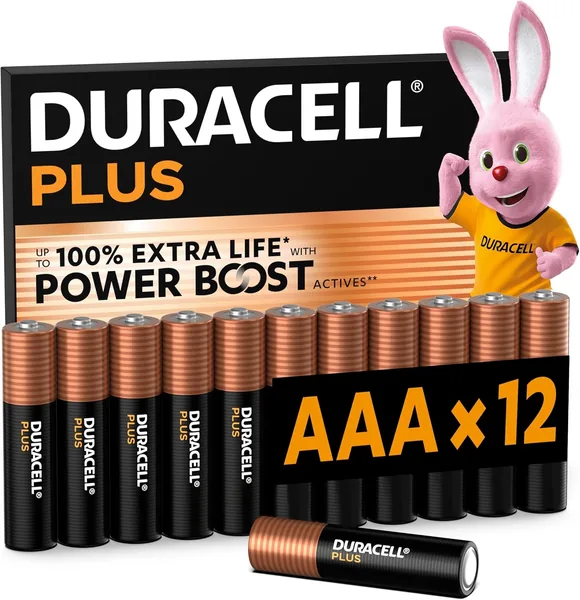 Duracell Plus AAA Batteries, 12 Pieces
