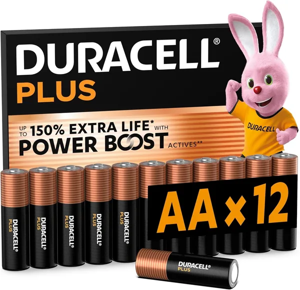 Duracell Plus AA Batteries, 12 Pieces