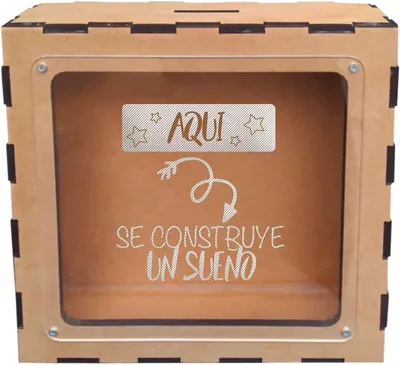 ContiMex: Alcancía de Madera MDF, 23 cm x 23 cm x 7 cm, Mejor Precio