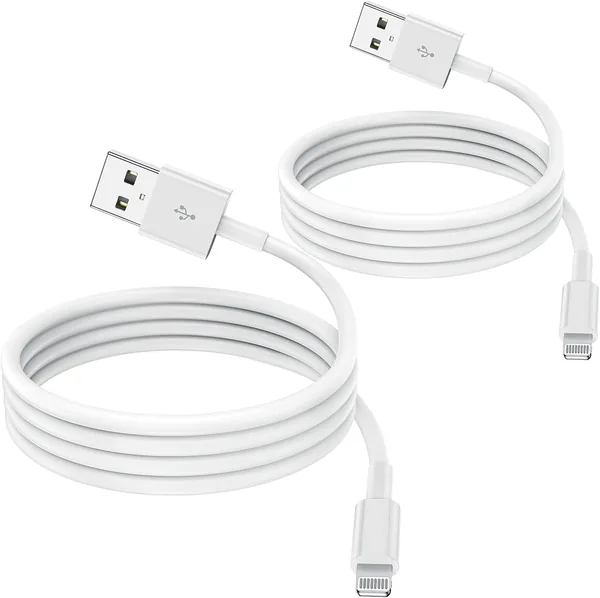 2 Pack Apple MFi Certified iPhone Charger Cable 2m