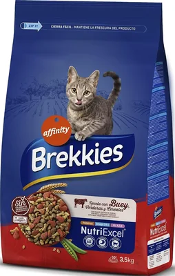 Comida para Gatos Brekkies con Carne de Res, Verduras y Cereales - 3.5 kg