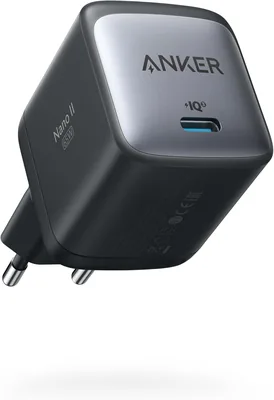 Anker Nano II 65W USB-C Ladegerät mit Schnellladung, GaN II Technologie, Kompatibel mit MacBook Pro/Air, Grau