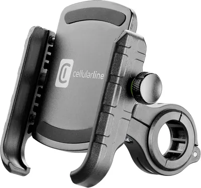 Cellularline Rider Steel - Supporto Universale per Smartphone in Alluminio per Manubrio Rotondo - Per Motociclette e Bici