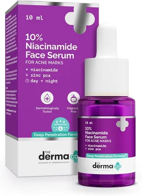 The Derma Co 10% Niacinamide Serum with 2% Zinc, Powered by Deep Penetration Formula™ | Fades Acne M
