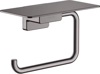 Hansgrohe AddStoris Roll Shelf Toilet Paper Holder, Brushed Black Chrome