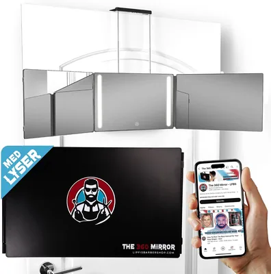 360 Grad Spegellampe - 3-vägsspegel för självknipping. Justera därligen triplfold design för räckvidds- och sidanvisning. Perfekt system