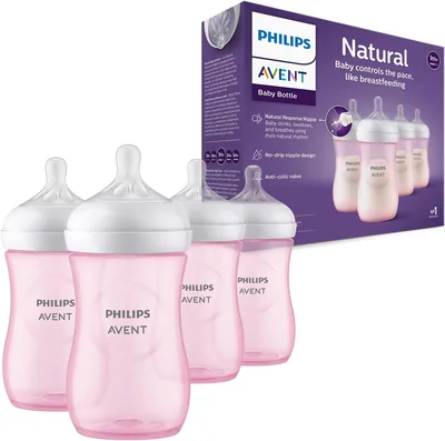 Biberón Philips Avent Natural Response con Válvula Anticólicos, 9 oz/260 ml, 1 m+, 4 pzs - SCY903/14 | 47% de Descuento