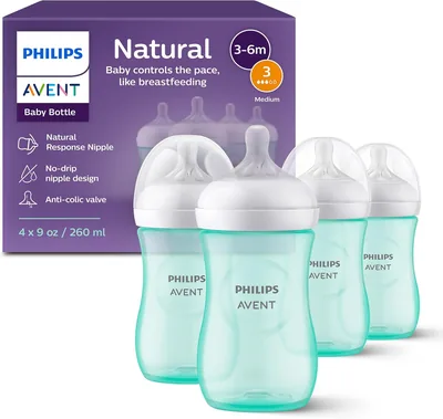 Philips Avent Natural Baby Bottle Teal 9oz 4pk Best Deal