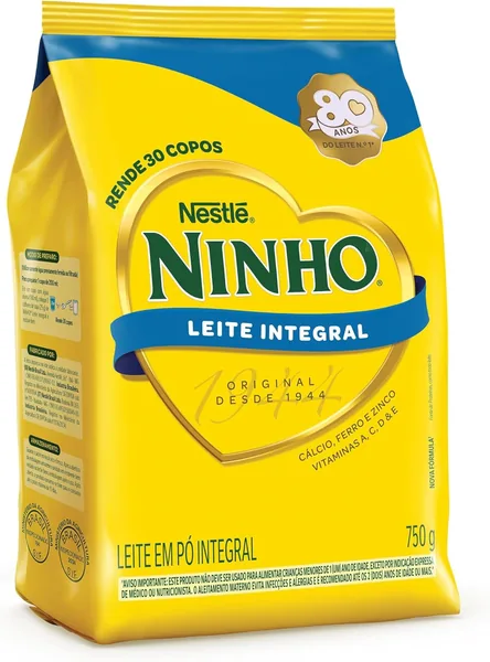 Ninho, Leite em Pó Integral, Pacote de 750g - 25% de Desconto