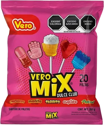 Vero Mix dulce, Surtido de paletas dulces, Bolsa 20pz, 288g