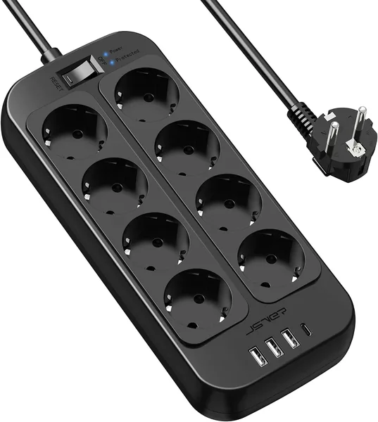 JSVER Power Strip USB Sockets