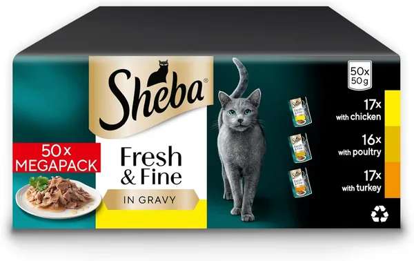 Sheba Cat Wet Food - Fresh and Fine - Cat Pouches Poultry in Gravy
