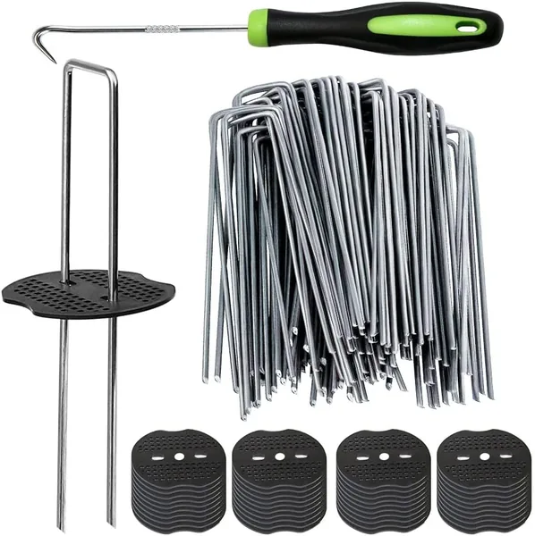 Bakulyor 50 Weed Control Membrane Pegs + 50 Buffer Washer