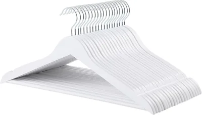 Amazon Basics Wood Hangers 20 Pack White 27% Off