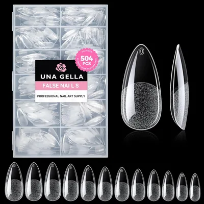 UNA GELLA Almond Gel Nail Tips - 504PCS Best Deal