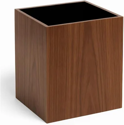 Bote de Basura de Madera para Cocina Baño Oficina, Pequeño, Nogal, MDF con Chapa de Madera - Mejor Oferta